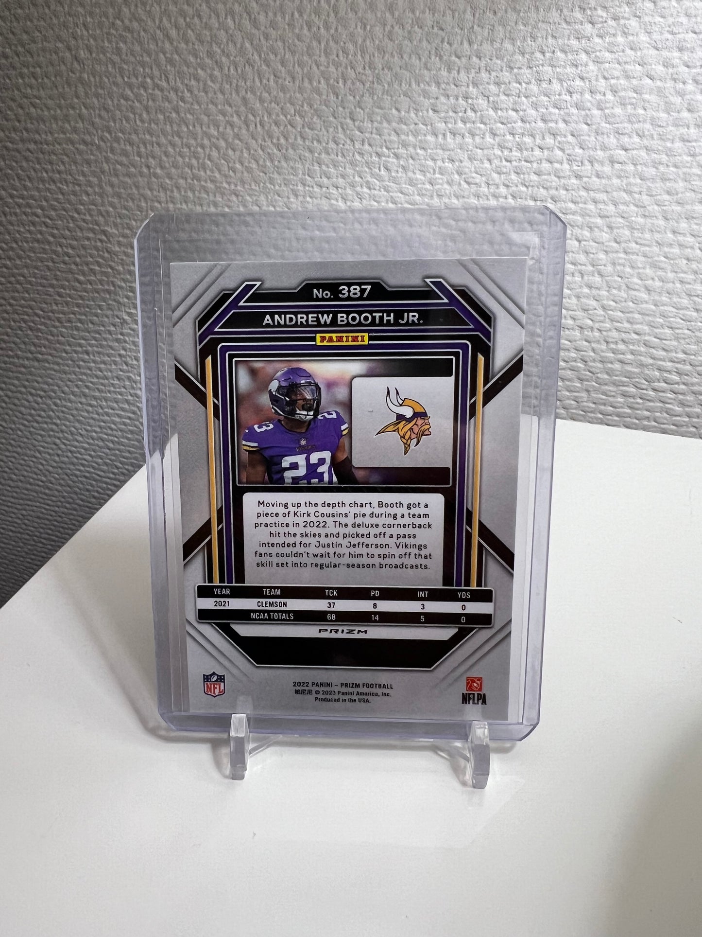 Prizm 22 - Andrew Booth Jr. Green RC Card - Minnesota Vikings
