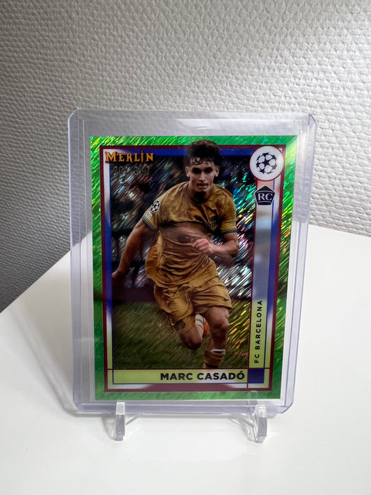 Merlin Chrome 22-23 - Marc Casado Neon Green Shimmer /350 RC Card - FC Barcelona