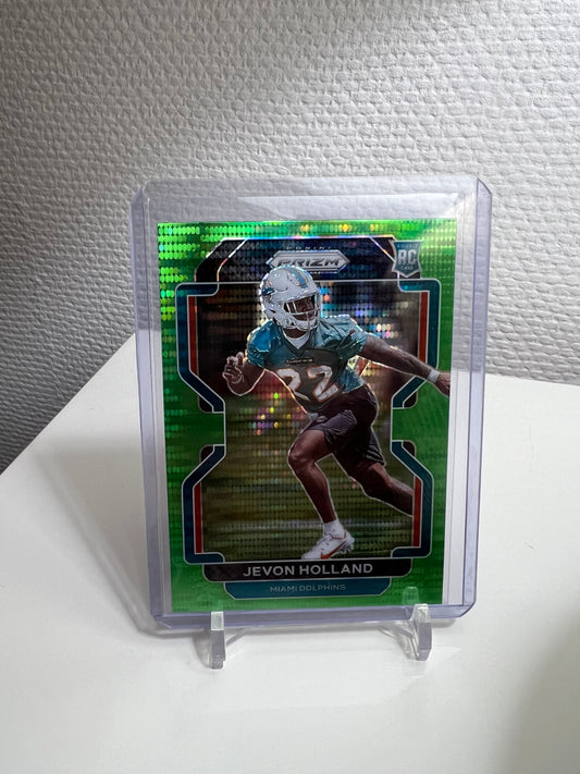 Prizm 21 - Jevon Holland Green Pulsar RC Card - Miami Dolphins