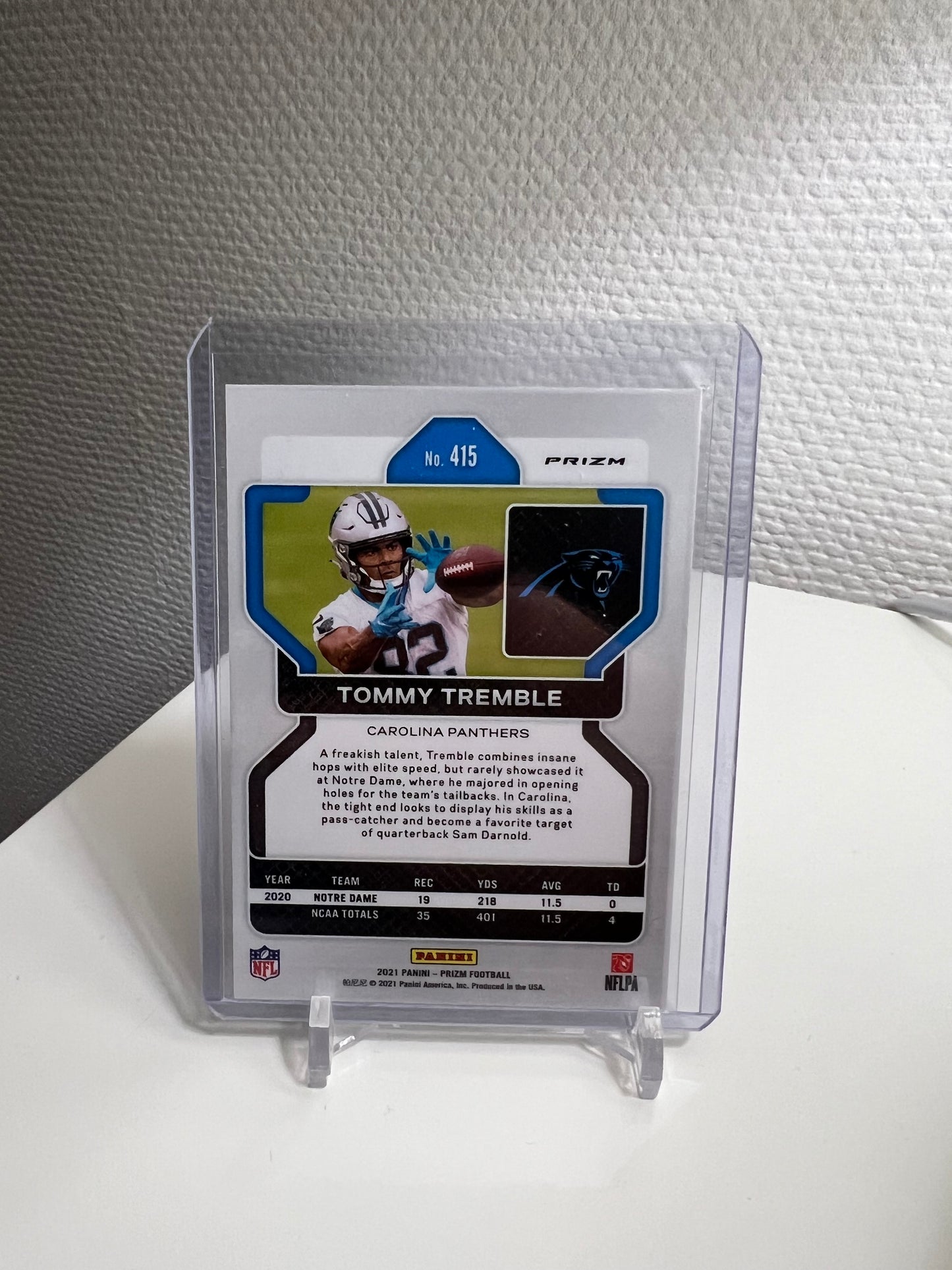 Prizm 21 - Tommy Tremble Silver Holo RC Card - Carolina Panthers