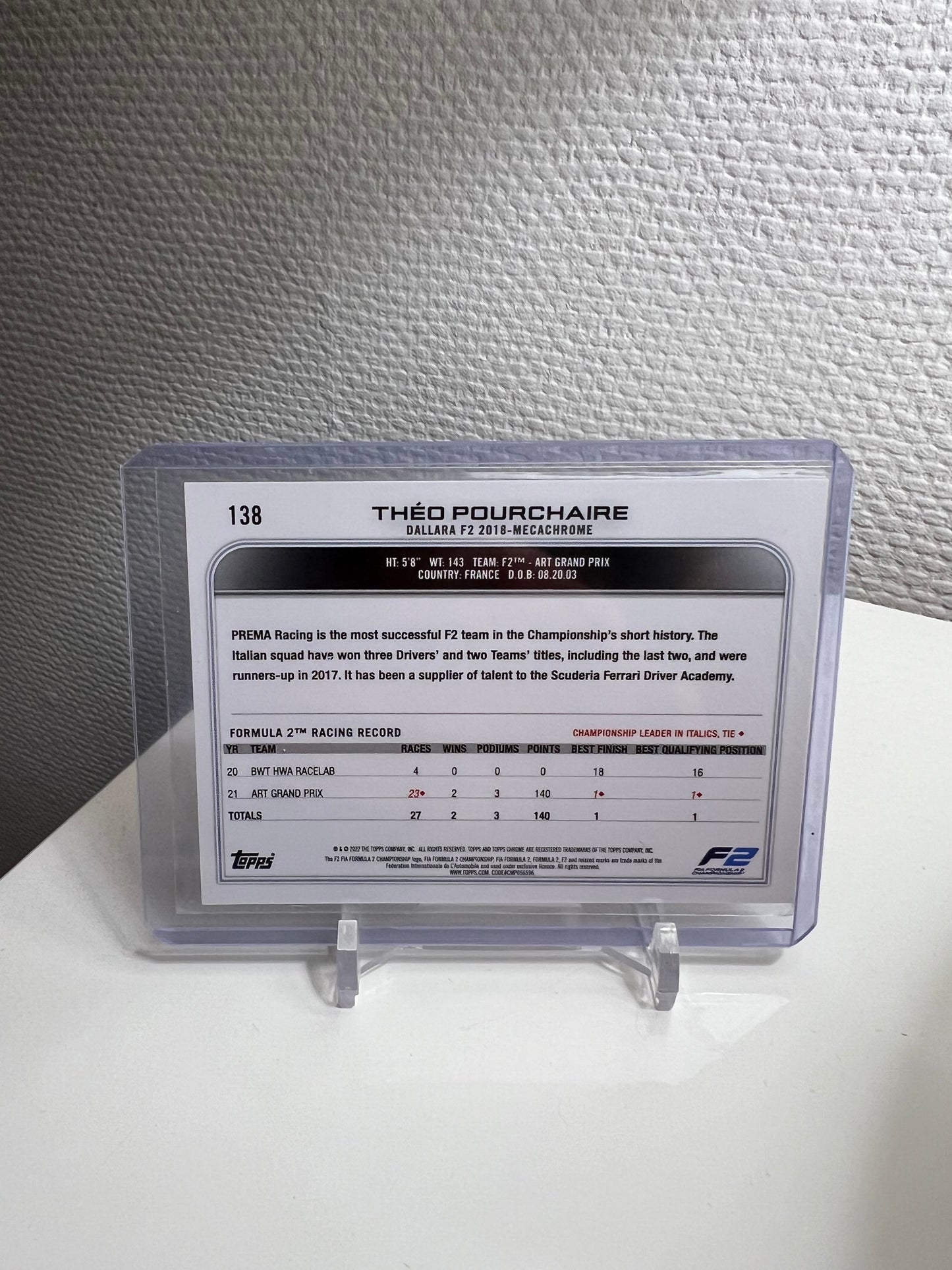 Chrome 22 - Theo Pourchaire Black & White RayWave - Cars #138