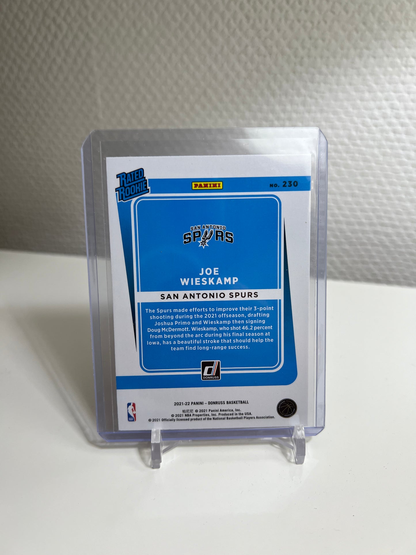 Donruss 21-22 - Joe Wieskamp Orange Laser Rated Rookie - San Antonio Spurs