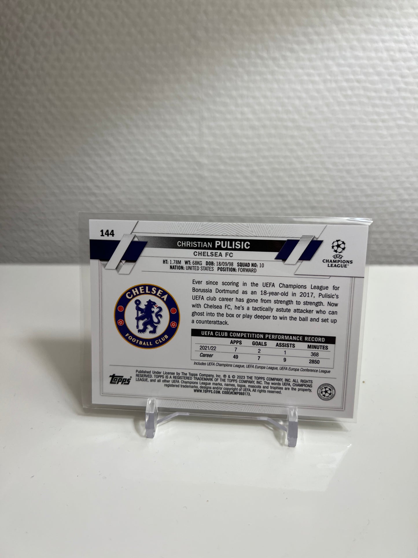 Chrome 22-23 - Christian Pulisic - Chelsea London