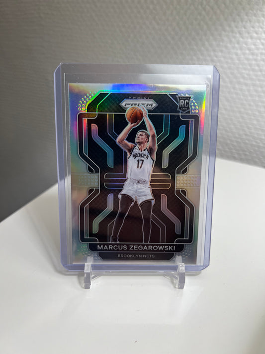 Prizm 21-22 - Marcus Zegarowski Silver Holo RC Card - Brooklyn Nets