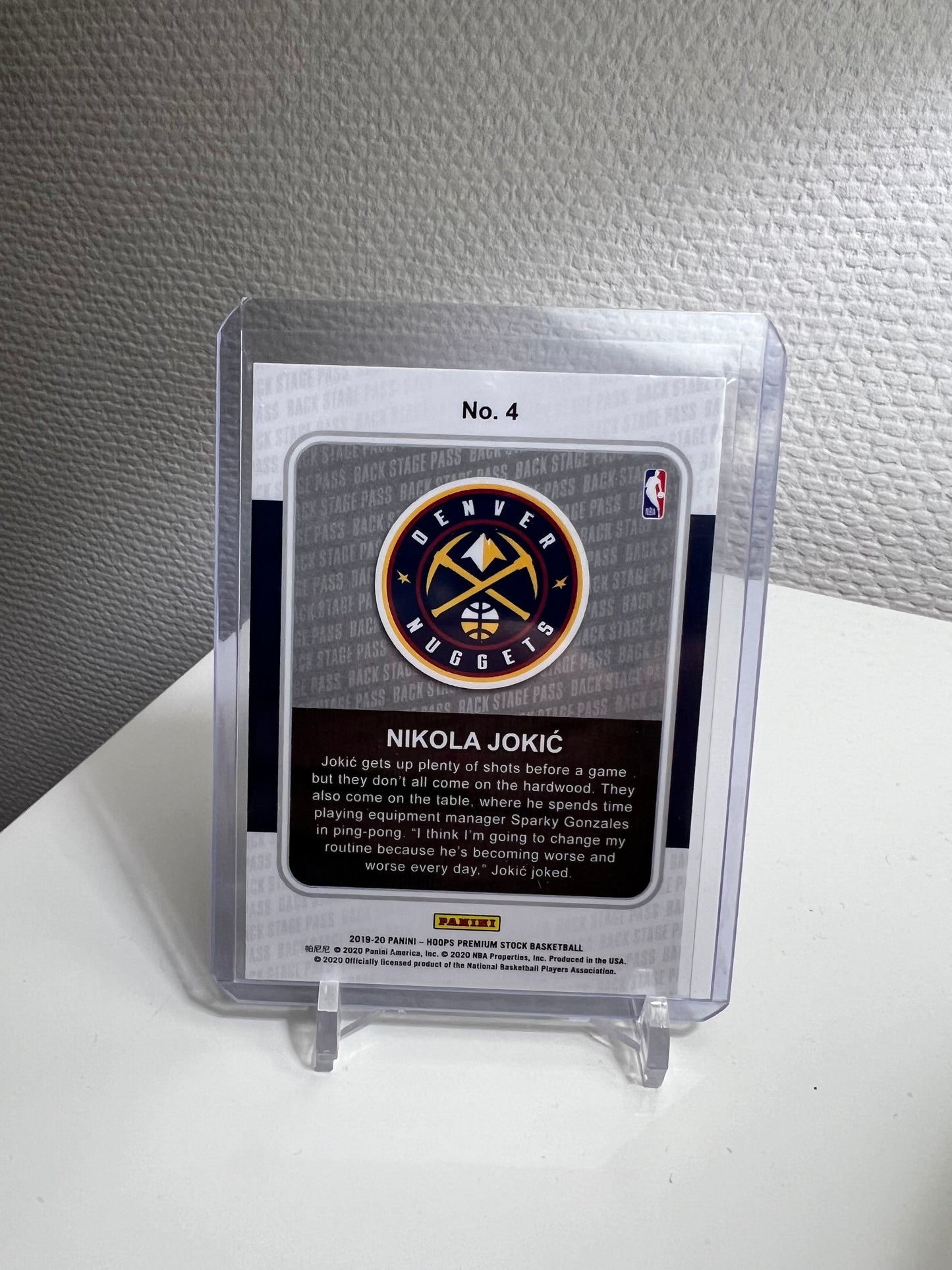 Hoops Premium Stock 19-20 - Nikola Jokic Backstage Pass - Denver Nuggets