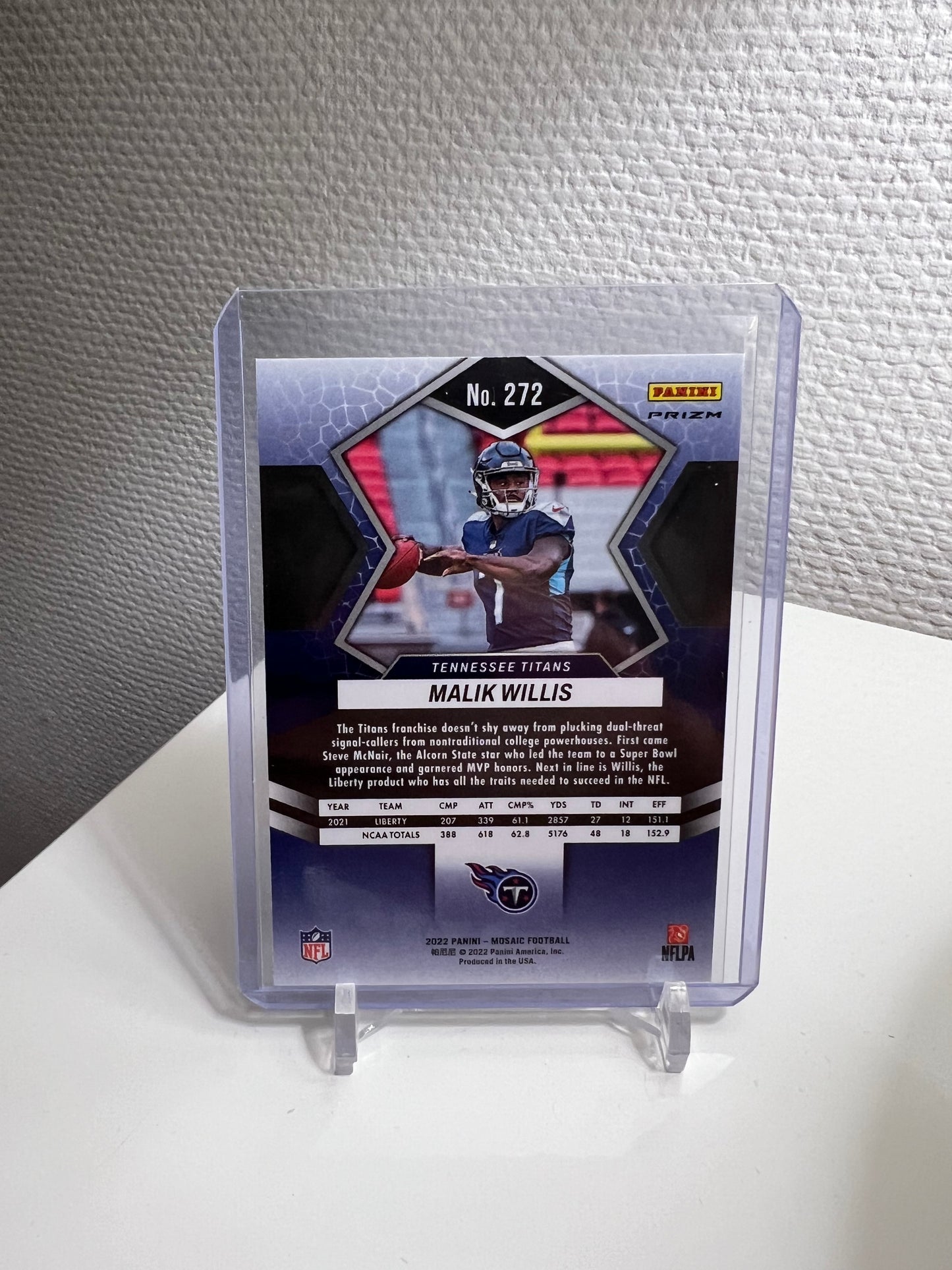 Mosaic 22 - Malik Willis NFL Debut Green Prizm RC Card - Tennesee Titans
