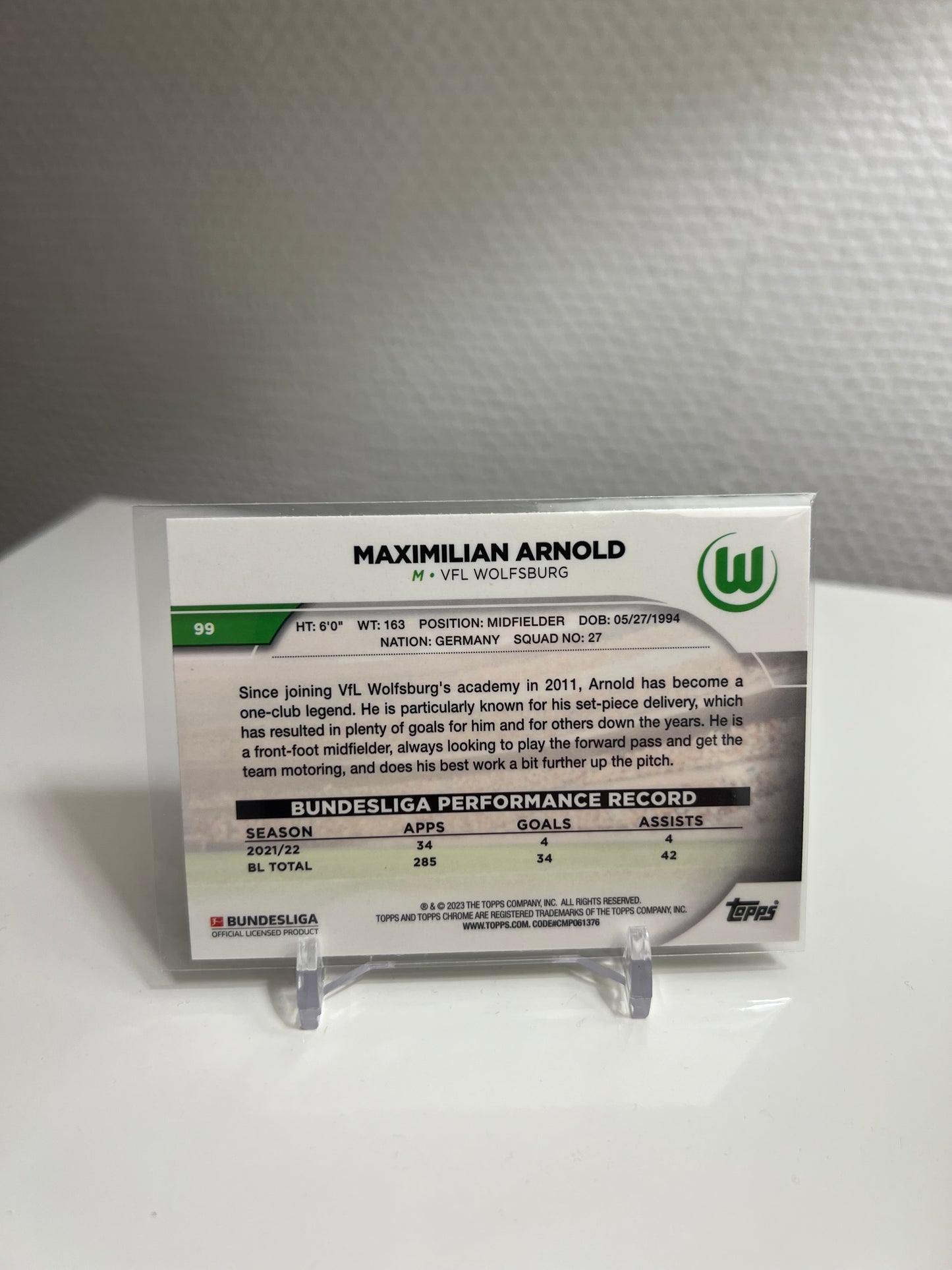 Chrome 22-23 - Maximilian Arnold - VFL Wolfsburg