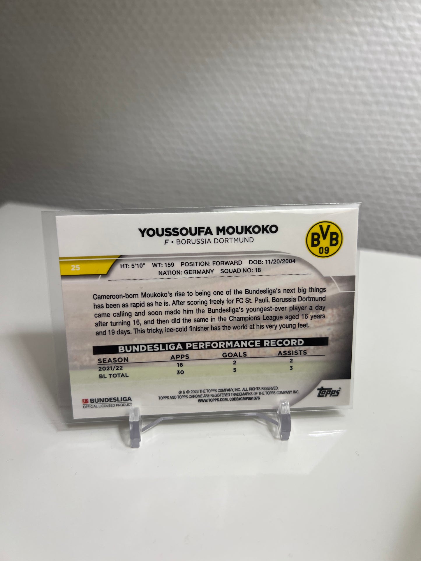 Chrome 22-23 - Youssoufa Moukoko - Borussia Dortmund