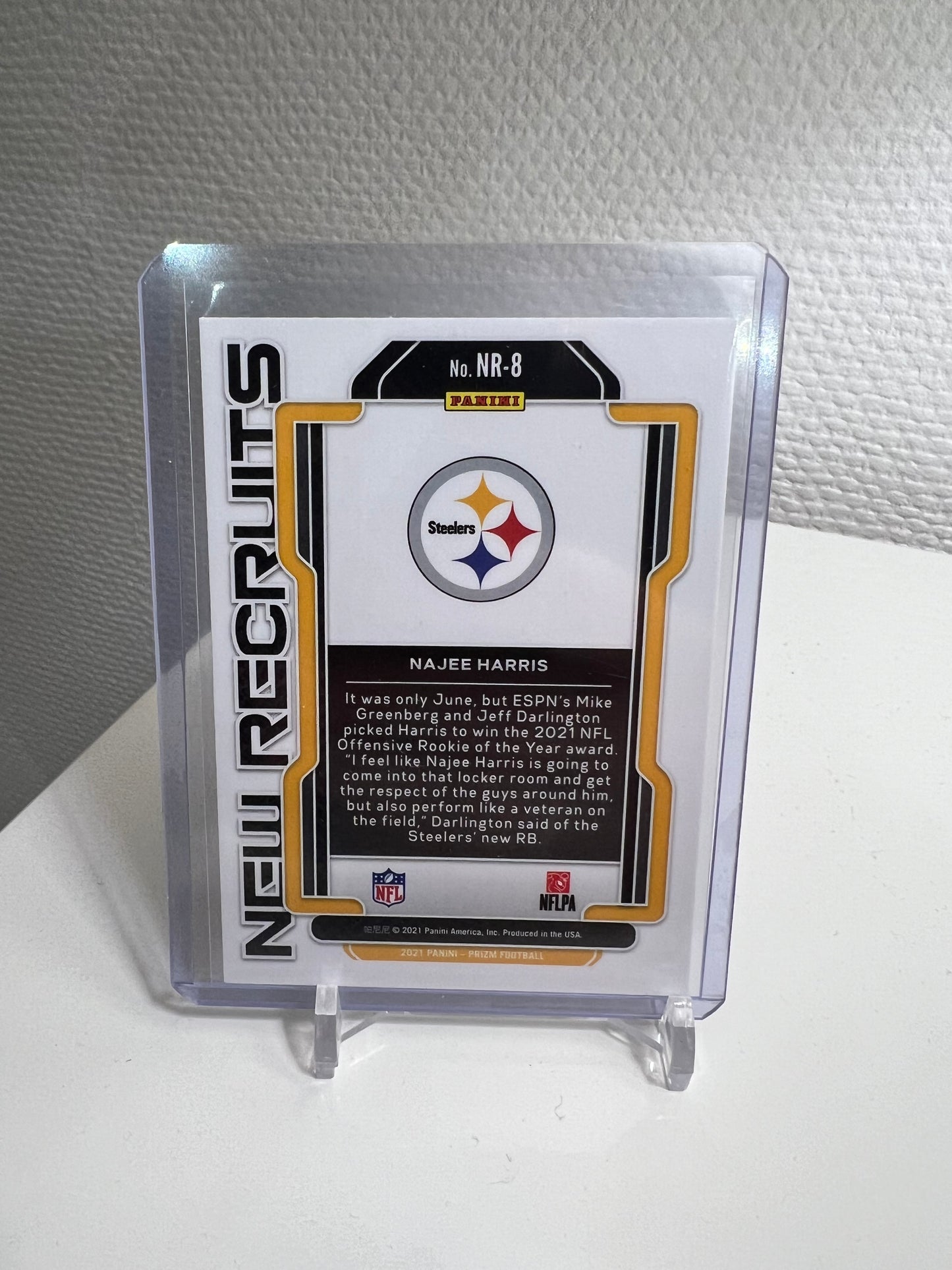 Prizm 21 - Najee Harris New Recruits RC Card - Pittsburgh Steelers #NR-8