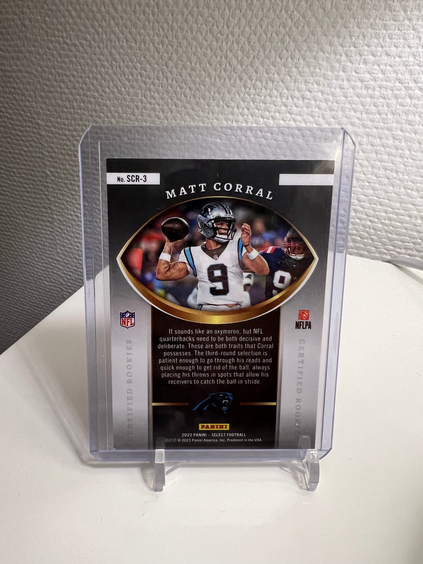 Select 22 - Matt Corral Certified Rookies RC Card - Carolina Panthers #SCR-3