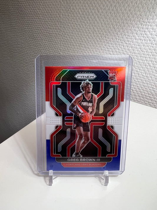 Prizm 21-22 - Greg Brown III Tri-Color RC Card - Portland Trail Blazers