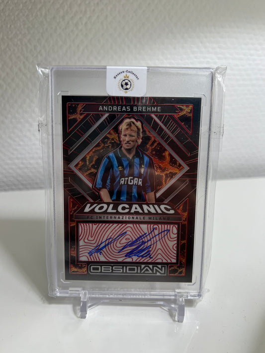 Obsisian 22-23 - Andreas Brehme Autograph /25 Electric Etch Red Volcanic - Inter Mailand #VS-AB