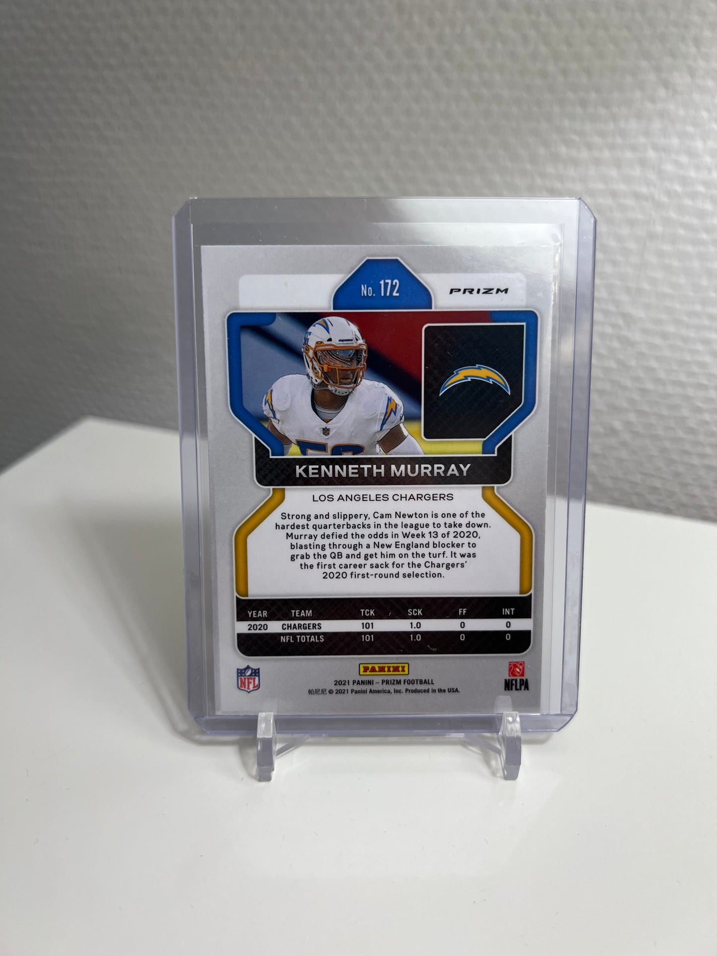 Panini Prizm 21 - Kenneth Murray Tri-Color - Los Angeles Chargers