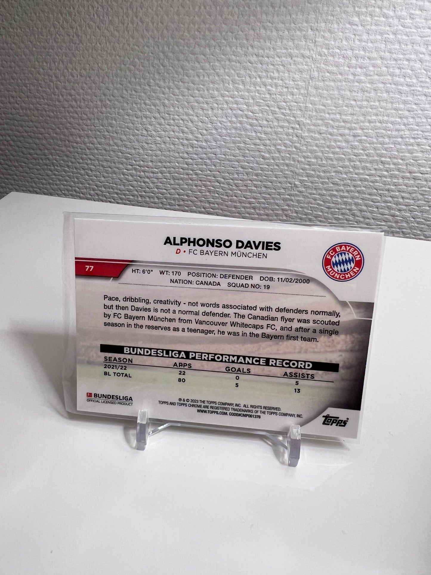 Chrome 22-23 - Alphonso Davies - FC Bayern München