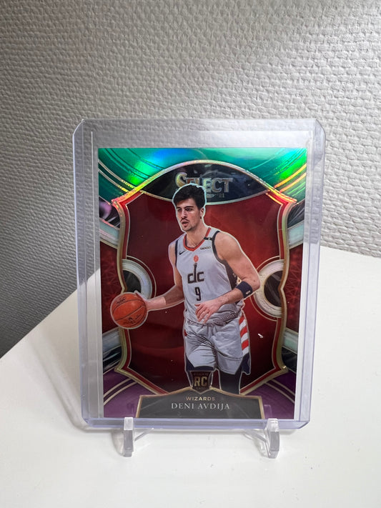 Select 20-21 - Deni Avdija Tri-Color Prizm RC Card - Washington Wizards