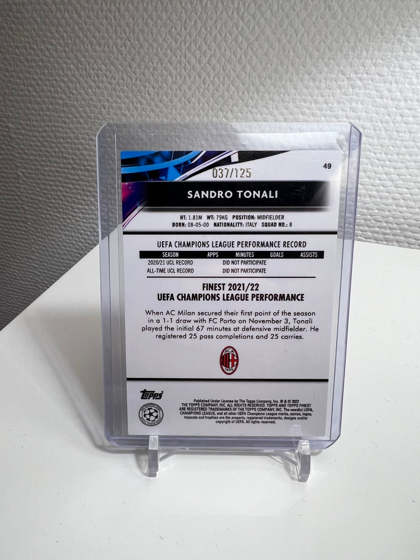 Finest 21-22 - Sandro Tonali Pink Prism /125 - AC Mailand