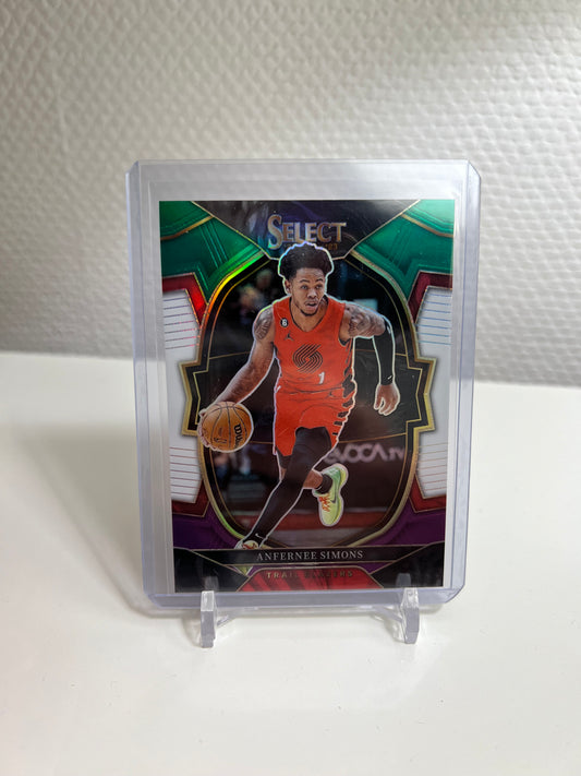 Select 22-23 - Anfernee Simons Tri-Color Prizm - Portland Trail Blazers