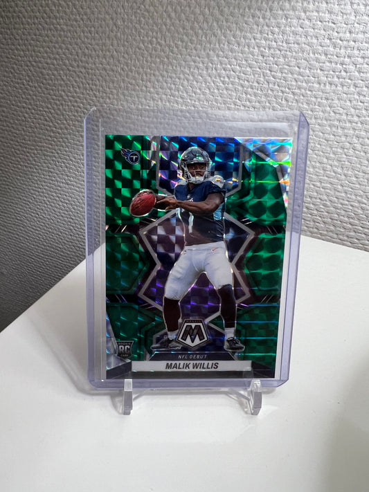 Mosaic 22 - Malik Willis NFL Debut Green Prizm RC Card - Tennesee Titans