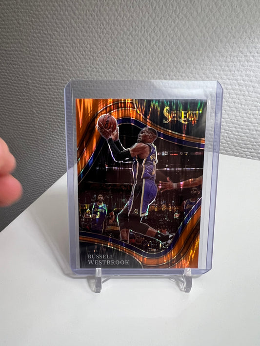 Select 21-22 - Russell Westbrook Orange Shimmer Prizm - Los Angeles Lakers