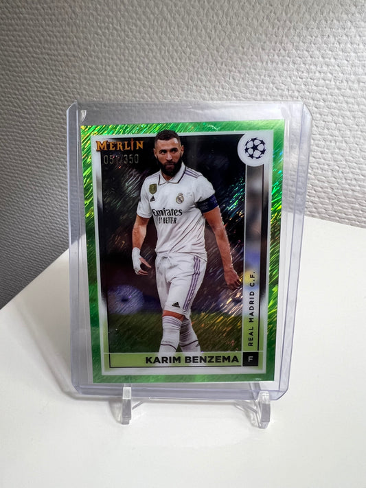 Merlin Chrome 22-23 - Karim Benzema Neon Green Shimmer /350 - Real Madrid