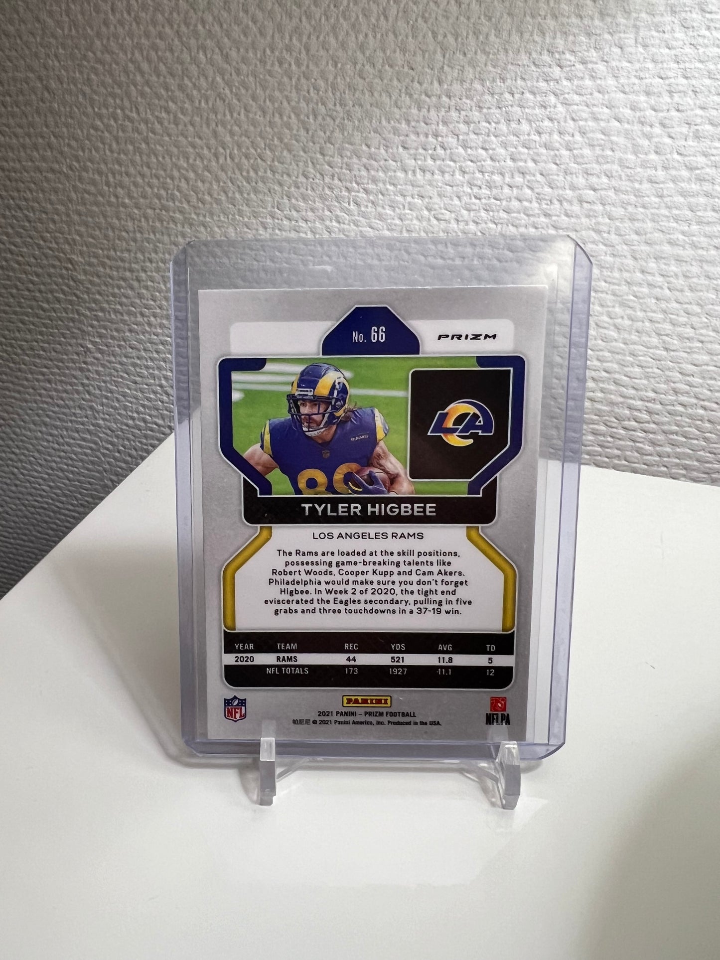 Prizm 21 - Tyler Higbee Orange Velocity - Los Angeles Rams