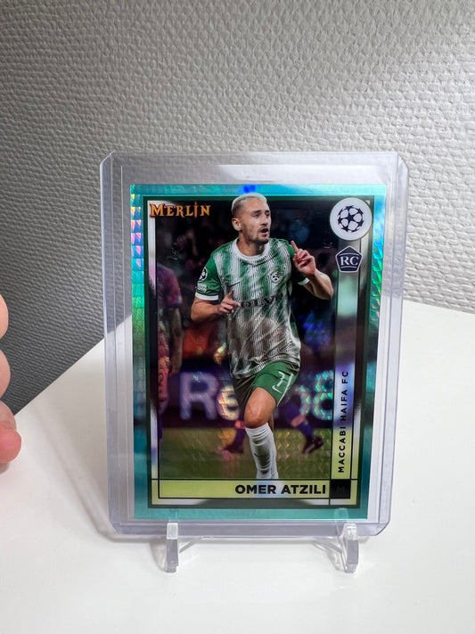 Merlin Chrome 22-23 - Omer Atzili Aqua Prism RC Card - Maccabi Haifa