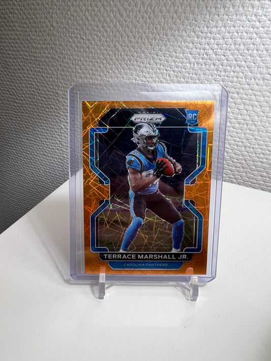 Prizm 21 - Terrace Marshall Jr. Orange Velocity RC Card - Carolina Panthers