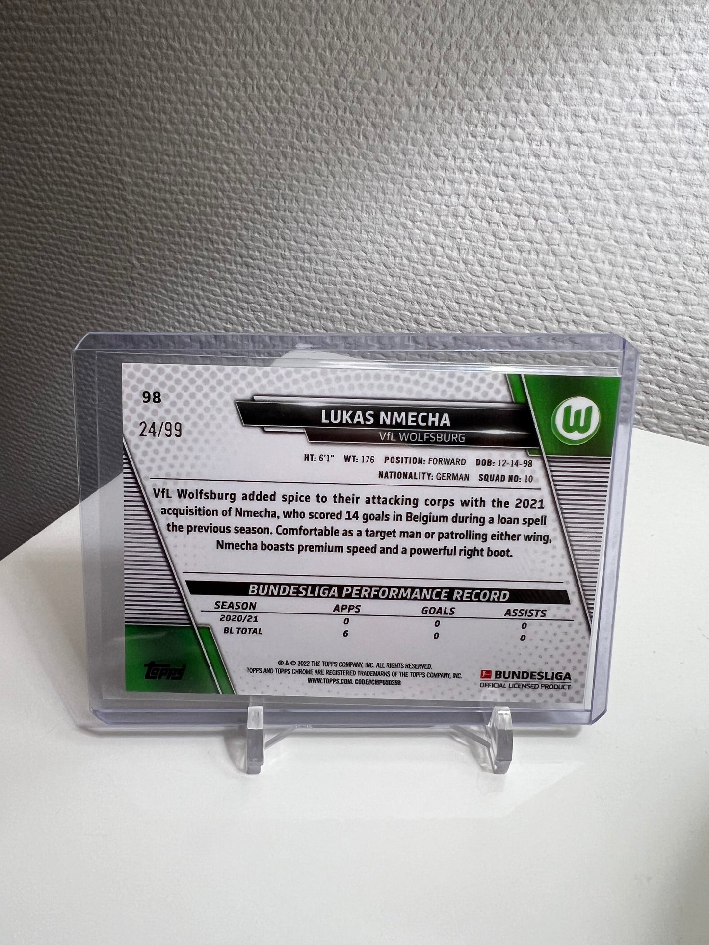 Chrome Sapphire 21-22 - Lukas Nmecha Yellow /99 - VfL Wolfsburg