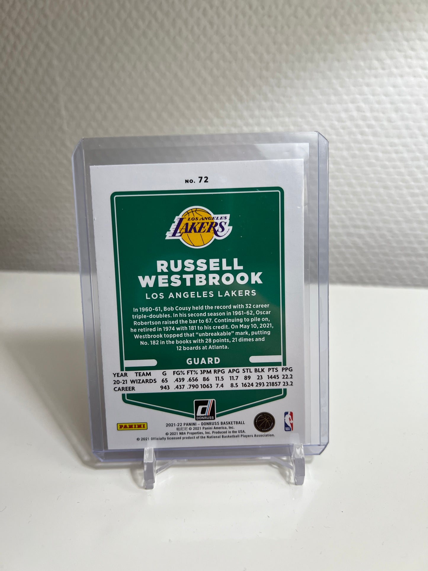 Donruss 21-22 - Russell Westbrook Orange Laser - Los Angeles Lakers