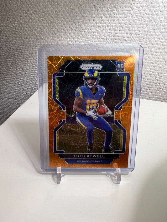 Prizm 21 - Tutu Atwell Orange Velocity RC Card - Los Angeles Rams