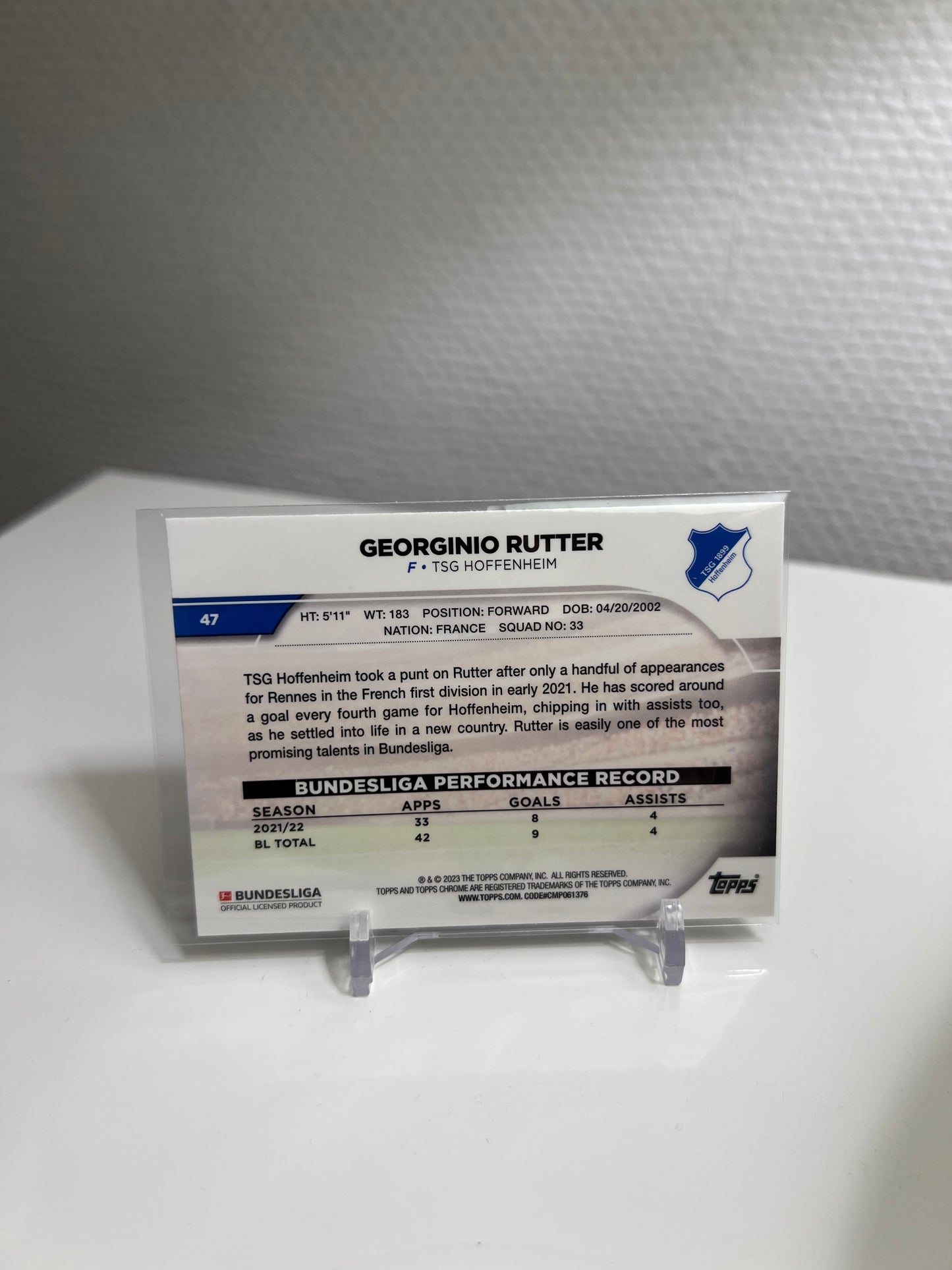 Chrome 22-23 - Georginio Rutter - TSG 1899 Hoffenheim