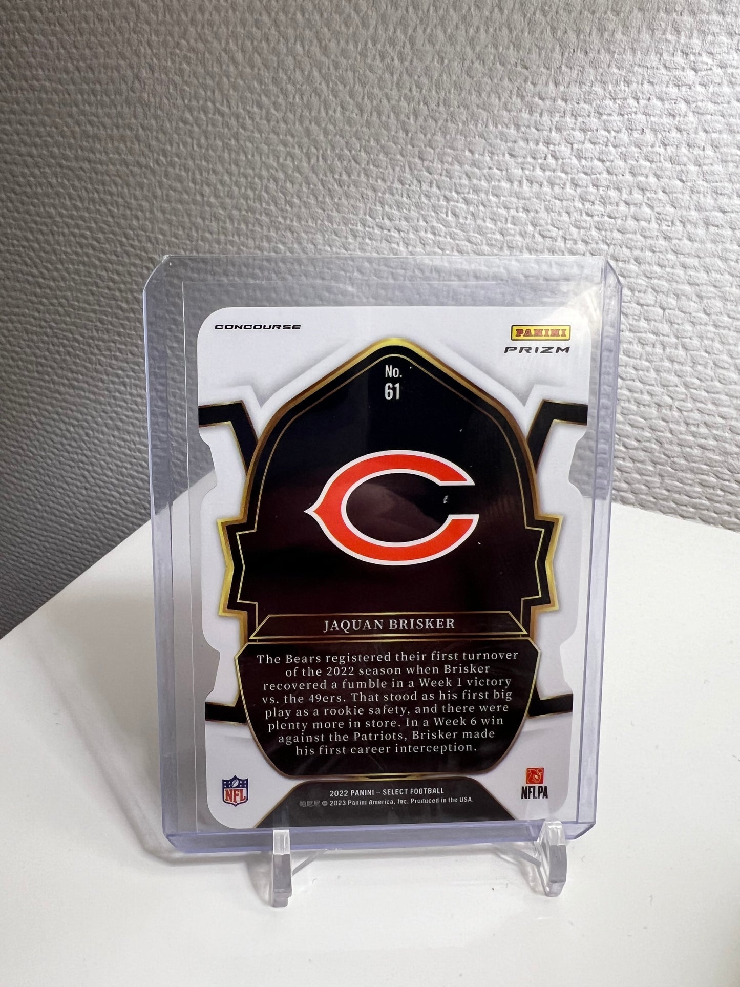 Select 22 - Jaquan Brisker Tri-Color Die-Cut RC-Card Prizm - Chicago Bears