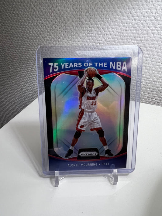 Prizm 21-22 - Alonzo Mourning 75 Years of the NBA Prizm - Miami Heat