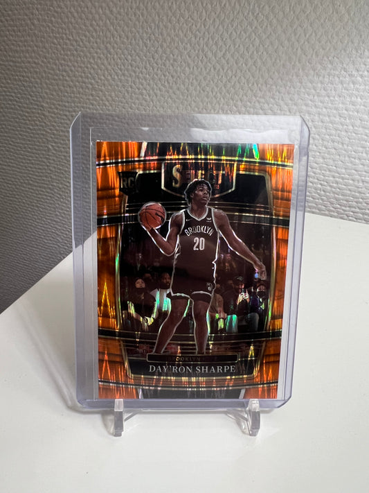 Select 21-22 - Dayron Sharpe Orange Shimmer Prizm RC Card - Brooklyn Nets