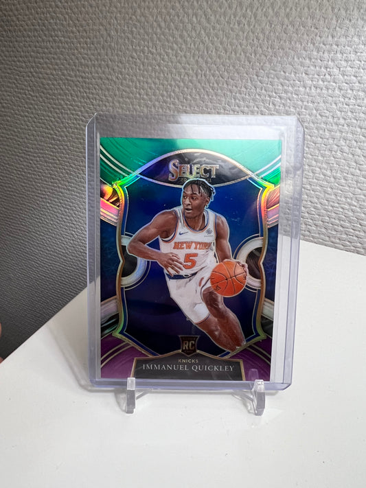 Select 20-21 - Immanuel Quickley Tri-Color Prizm RC Card - New York Knicks