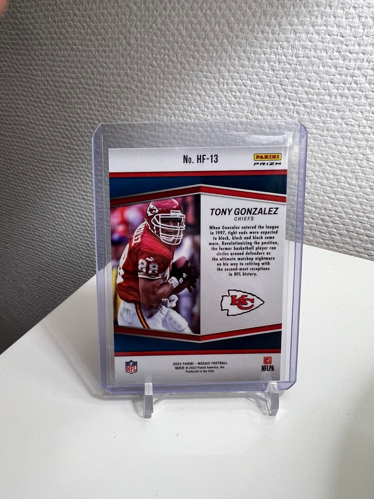 Mosaic 22 - Tony Gonzalez Holofame Green Prizm - Kansas City Chiefs #HF-13