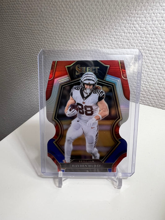 Select 22 - Hayden Hurst Tri-Color Die-Cut Prizm - Cincinnati Bengals