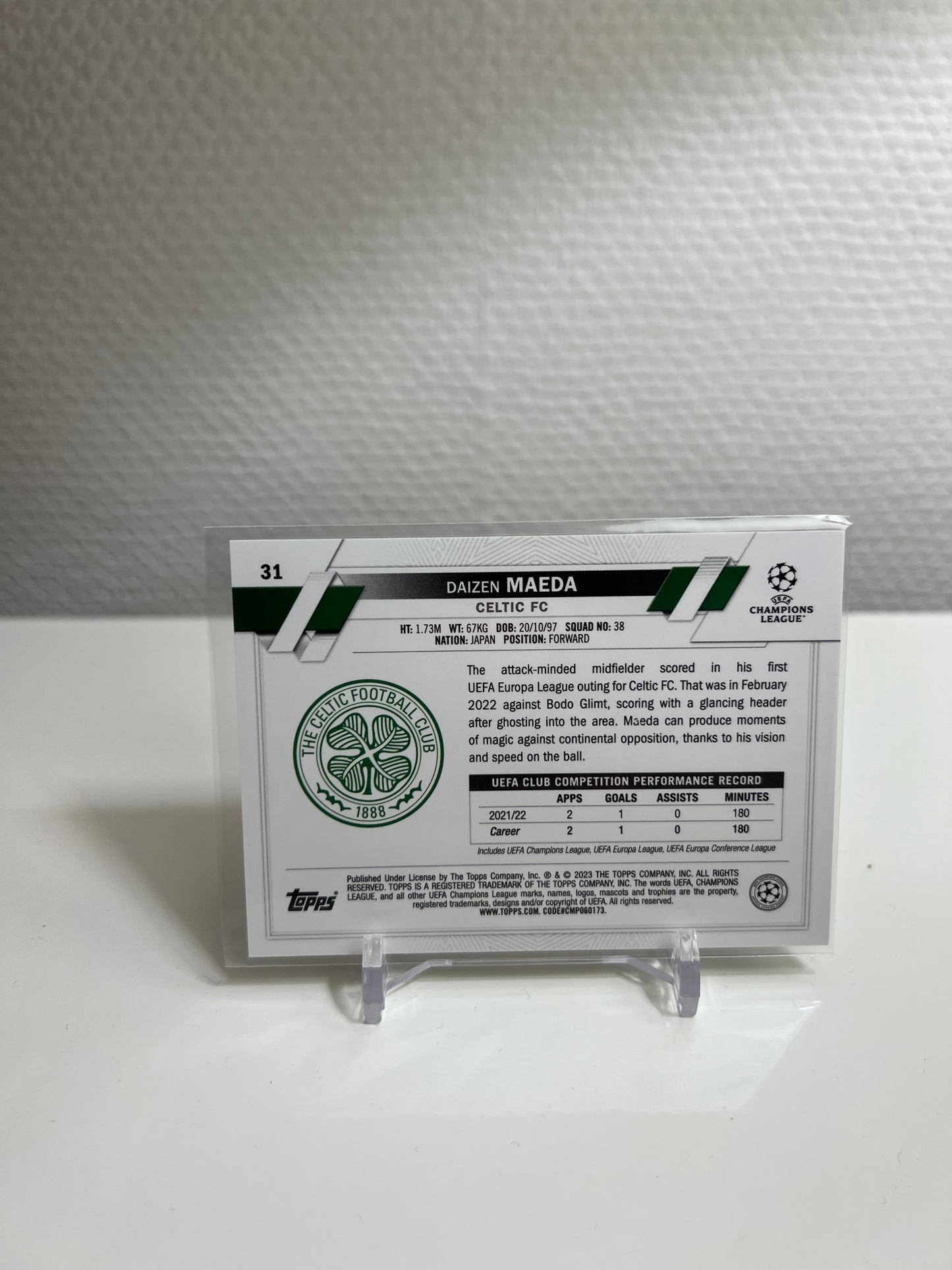 Chrome 22-23 - Daizen Maeda RC Card - Celtic Glasgow