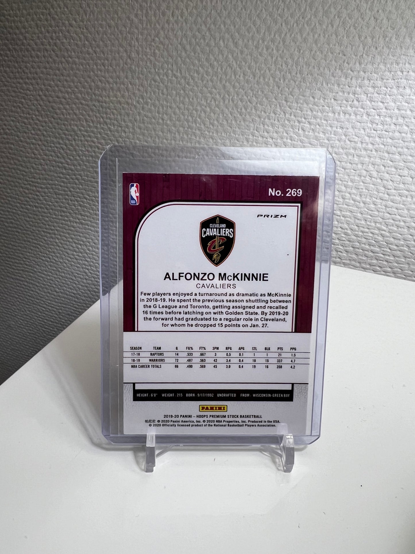 Hoops Premium Stock 19-20 - Alfonzo McKinnie Silver Mojo Prizm - Cleveland Cavaliers