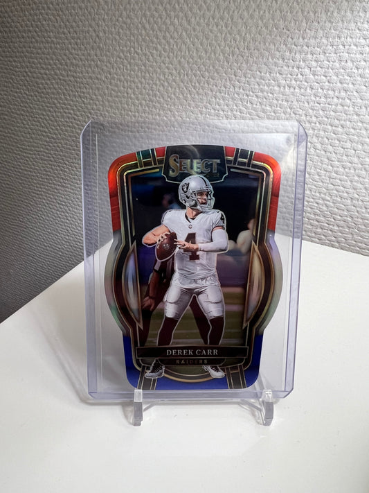 Select 22 - Derek Carr Tri-Color Die-Cut Prizm - Las Vegas Raiders