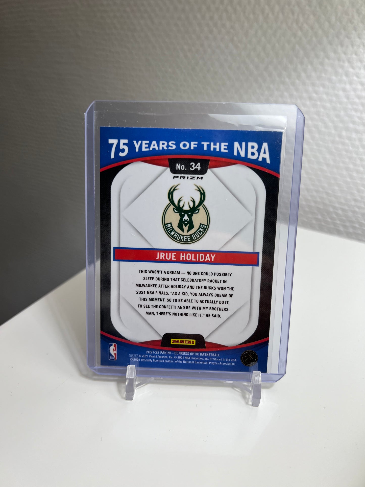 Donruss Optic 21-22 - Jrue Holiday 75 Years of the NBA Prizm - Milwaukee Bucks