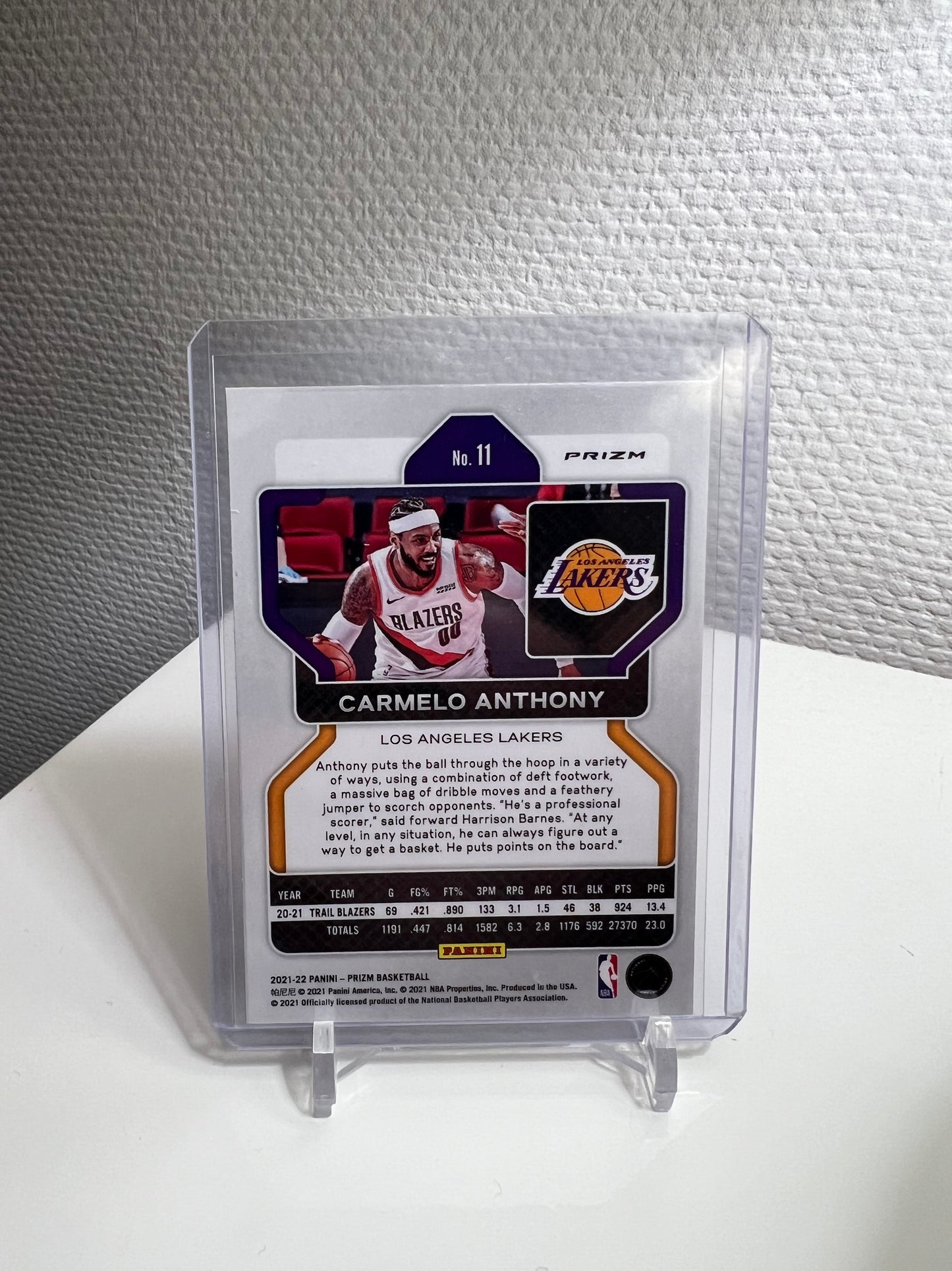 Prizm 21-22 - Carmelo Anthony Green - Los Angeles Lakers