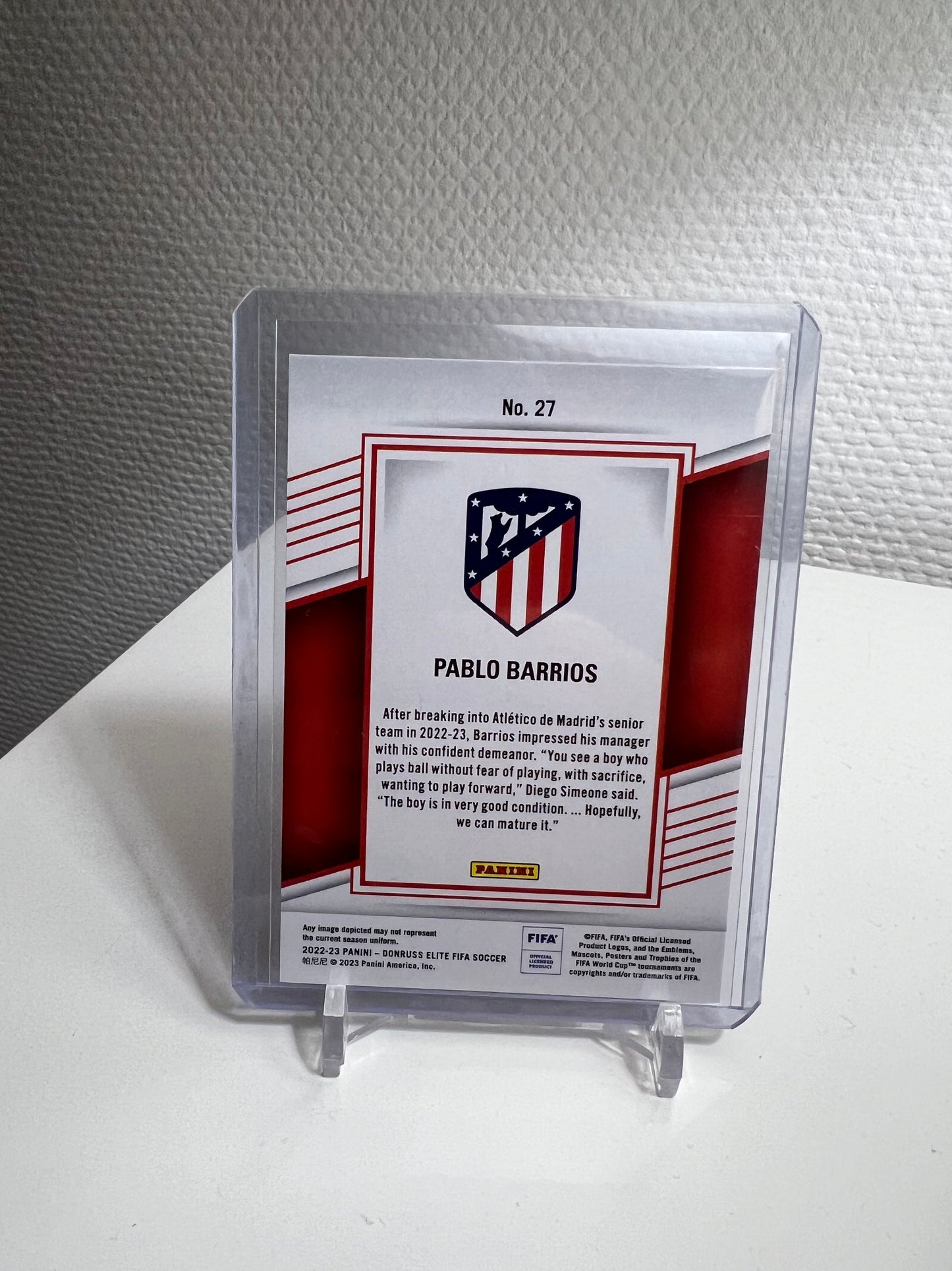 Donruss Elite 22-23 - Pablo Barrios Red RC Card - Atletico Madrid
