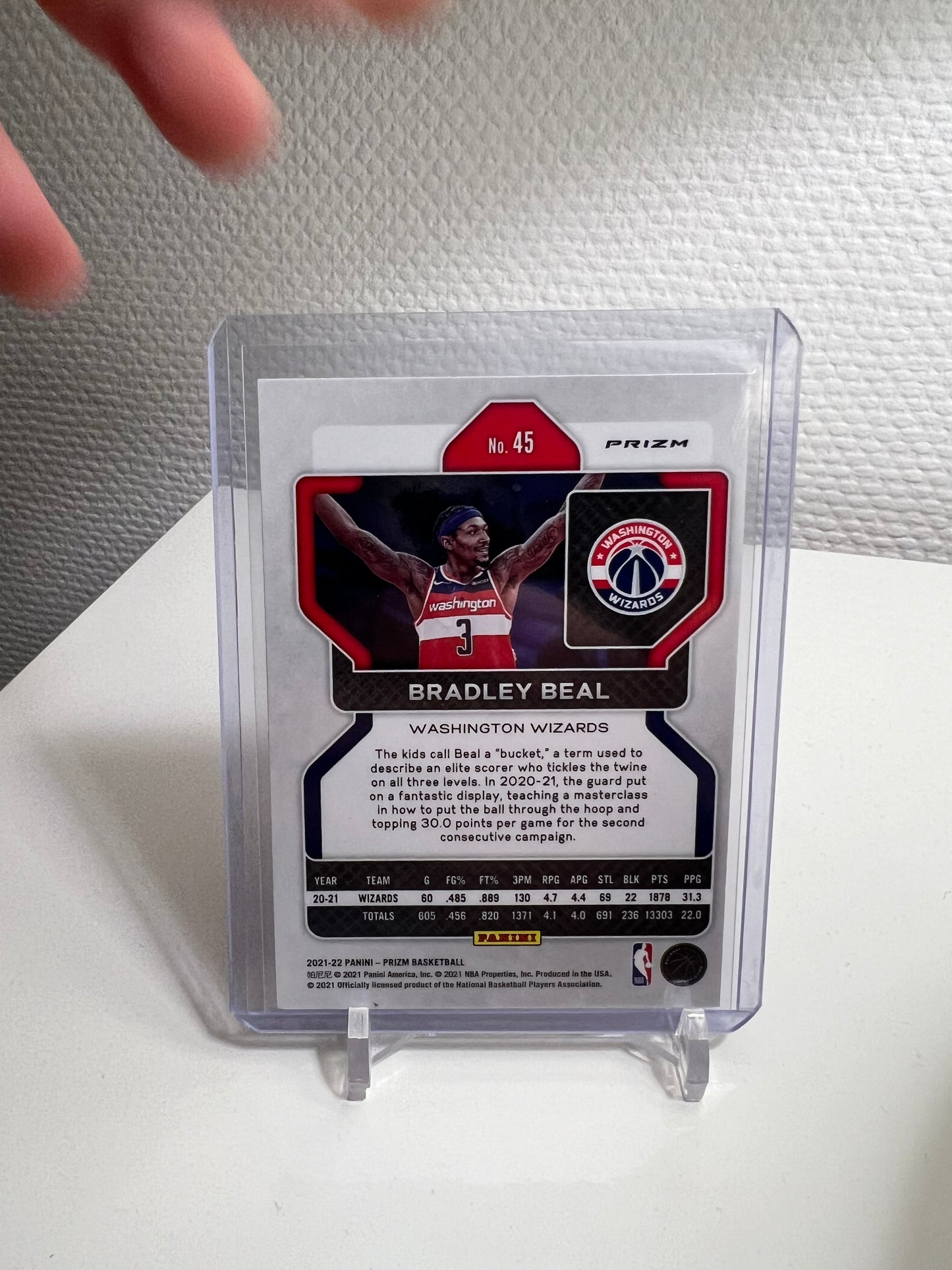 Prizm 21-22 - Bradely Beal Silver Holo - Washington Wizards