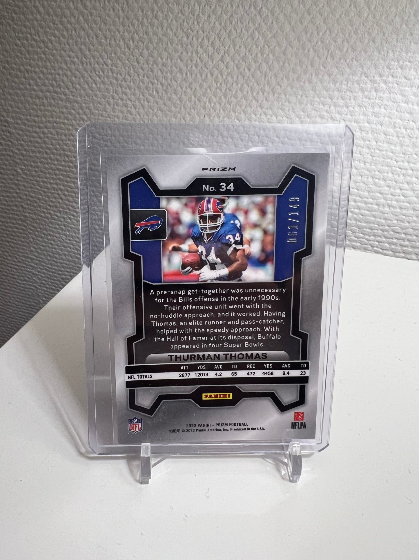 Panini Prizm 23 - Thurman Thomas Red Wave /149 - Buffalo Bills
