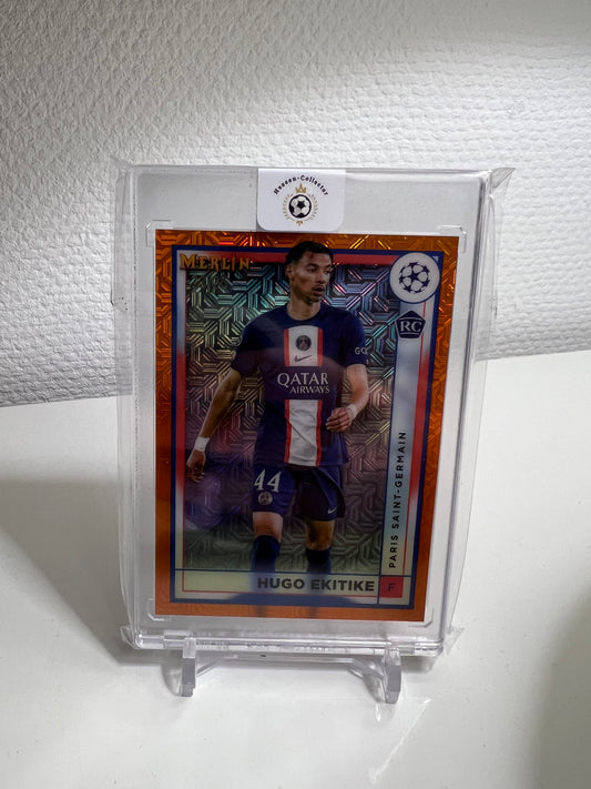 Merlin Chrome 22-23 - Hugo Ekitike Orange Mojo /25 RC Card - Paris Saint-Germain