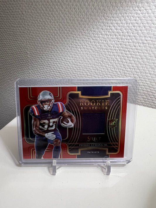 Select 22 - Pierre Strong Jr. Rookie Swatches RC Card Red Prizm - New England Patriots #RSW-24