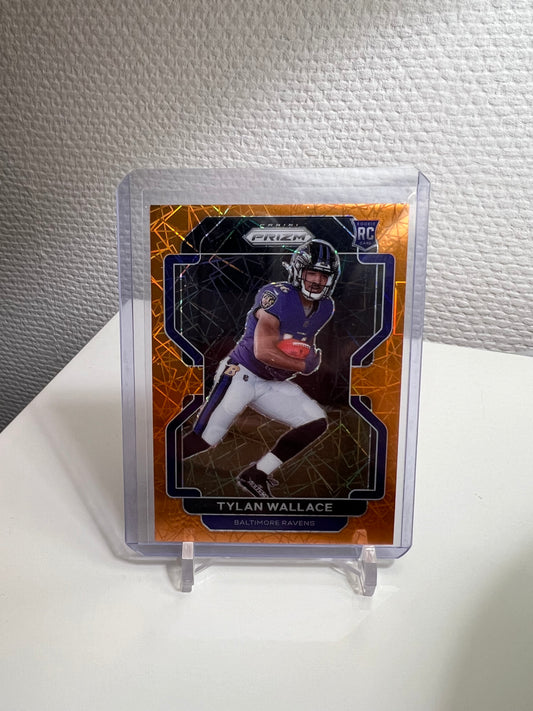 Prizm 21 - Tylan Wallace Orange Velocity RC Card - Baltimore Ravens