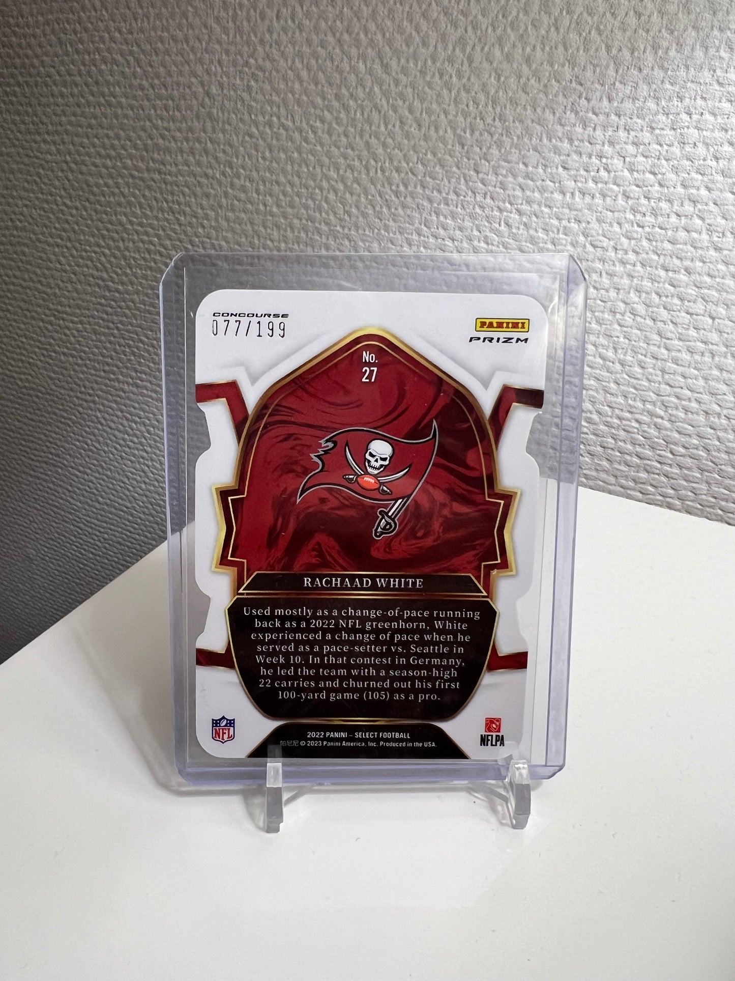 Select 22 - Rachaad White Die-Cut RC Card Orange Prizm /199 - Tempa Bay Buccaneers