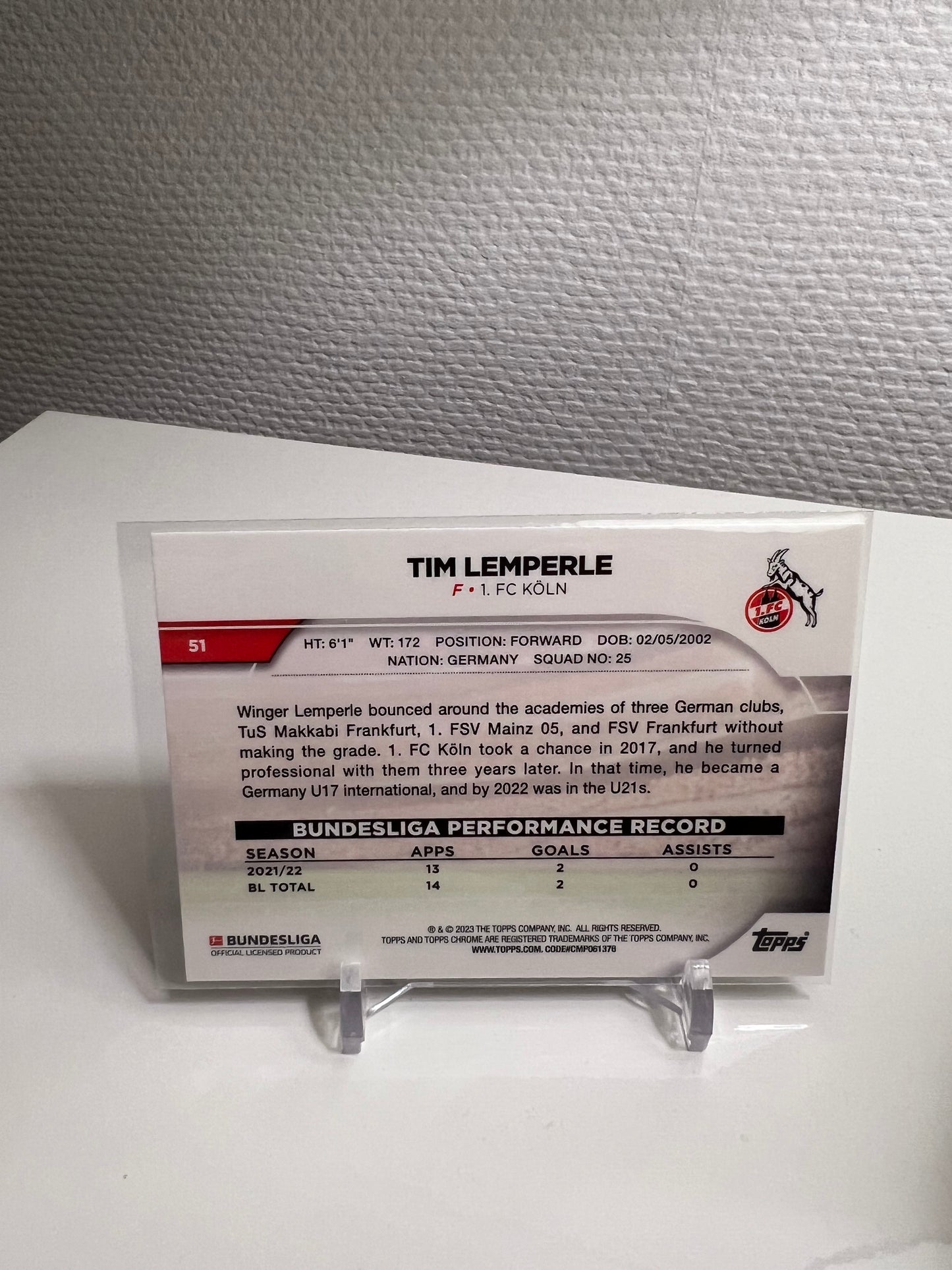 Chrome 22-23 - Tim Lemperle RC Card - 1. FC Köln